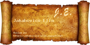 Jakabovics Ella névjegykártya